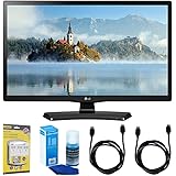 LG 28LJ4540 28-Inch 720p HD LED TV (2017 Model) w/ Accessories Bundle Includes, SurgePro 6-Outlet Surge Adapter with Night Light, 2x 6ft. HDMI Cable & Screen Cleaner For LED TVs