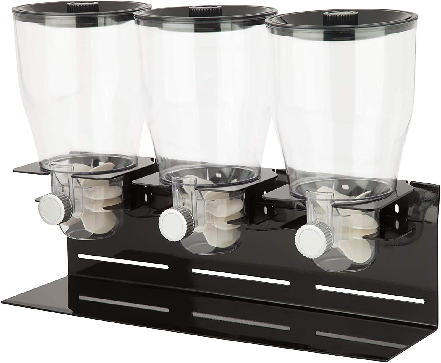 Zevro Commercial Plus Dry Food Dispenser, Triple Canister, Stainless Steel, Black/Chrome: Cereal Dispenser: Home & Kitchen