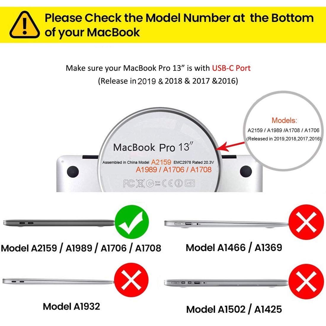 TYTX MacBook Pro Leather Case 13 Inch 2016-2019 (A1989 A1706 A1708 A2159) Protective BookBook Folio Cover (MacBook Pro 13\