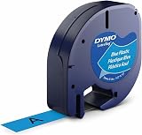 Dymo LetraTag 12mm Plastic Tape Black on Blue 12mm Label Tape view 4