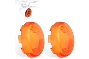 Hokuotolite Turn Signal Lens Kit,Front/Rear Bullet Turn Signal Light Replacement Covers for Harley Sportster 883 1200/Touring Road King Electra Glide Street Glide/Softail/Dyna/V-Rod,Orange,2 PCS