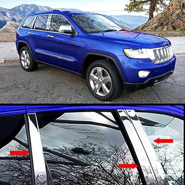 Amazon Com Made In Usa Compatible With 11 Jeep Grand Cherokee 6pc With Straight Piece Stainless Steel Chrome Pillar Post Trim Automotive