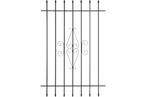 HOUSAGIES Grisham Spear Point Heavy-Duty Window Bars (Black, 36"X54") Window Safety Guards for Childen, Outdoor Prevent Burglary Window Security Bars