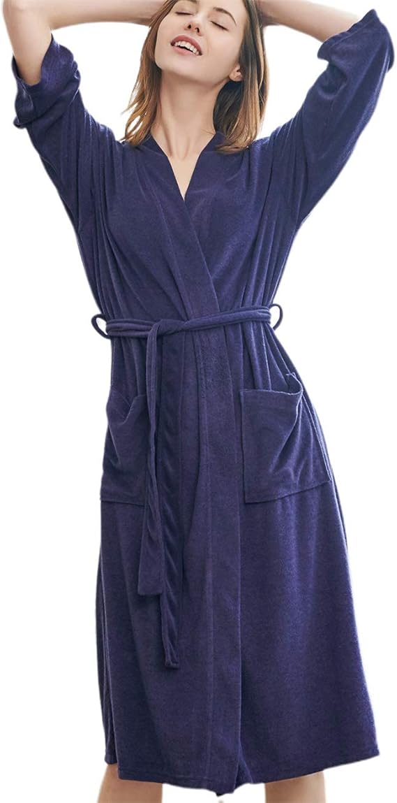 DGGLIFE Women's Robes Knee Length Bathrobe Lightweight