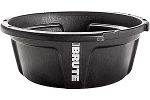 Rubbermaid Commercial Products Brute 6-Gallon Animal Pan Feeder, RigidCell Construction, Stackable Livestock Feed Bowl, Made in USA