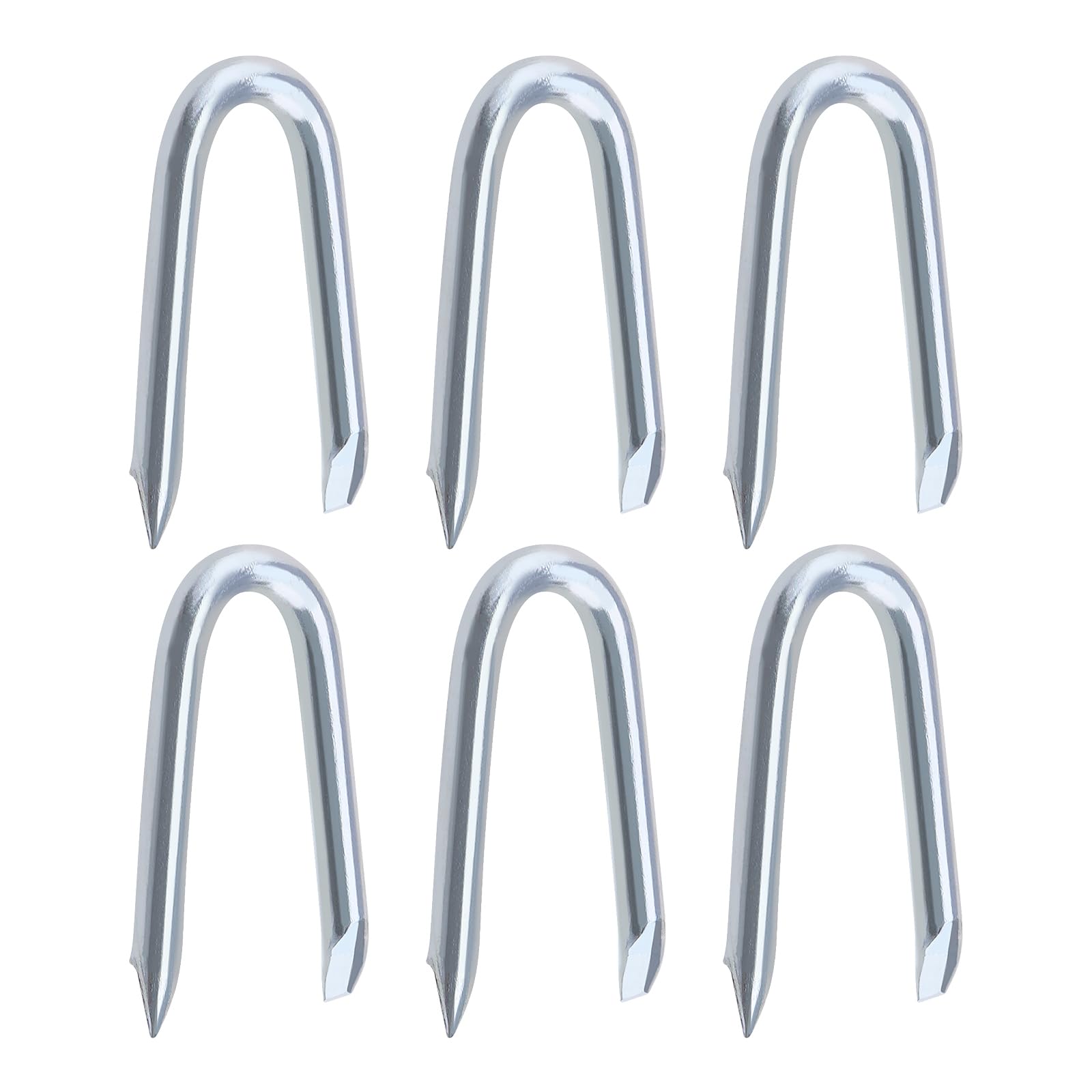 VGOL 200Pcs U-Shaped Fence Nails Galvanised Netting Staple U Nail U-Type Galvanised Extra Sharp Fixing Nails Accessories for Wire Netting Fencing