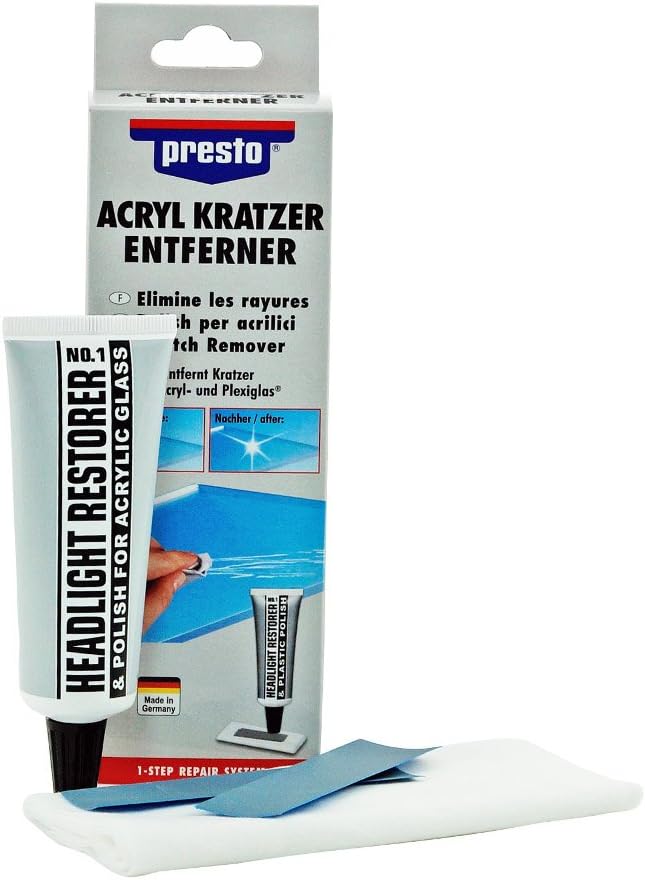 Presto 430114 Acrylic Scratch Remover, White, W 6.80 cm x L 20.60 cm x H 4.30 cm