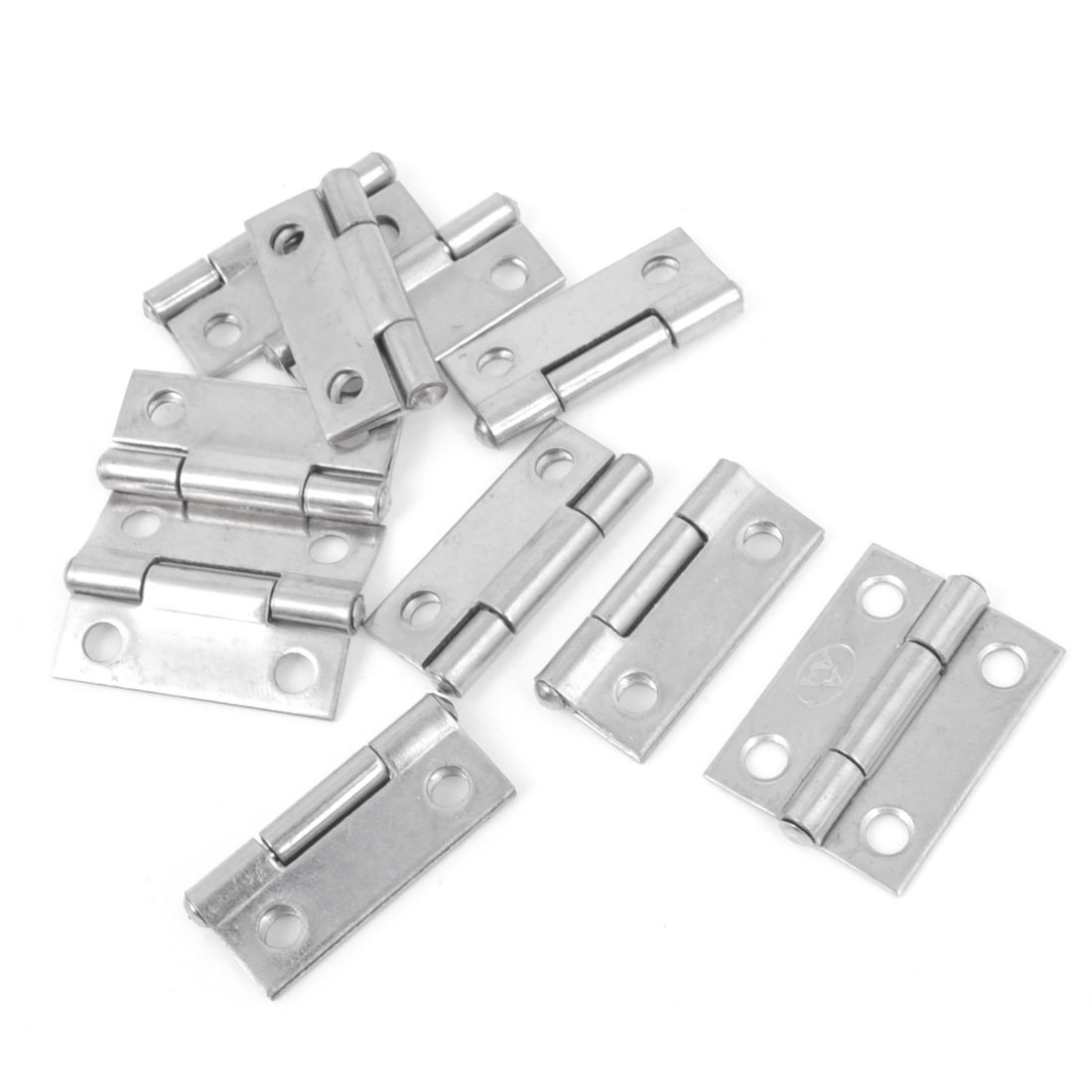 Sourcingmap a14062600ux0155 10 Pieces Silver Tone Stainless Steel Cabinet Door Hinges 1" (Pack of 10)