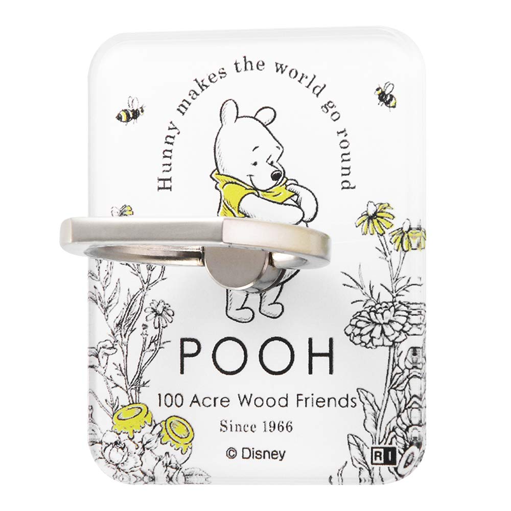 イングレム スマホリング ディズニーキャラクター バンカーリング ホールドリング 落下防止 アクリル くまのプーさん /ボタニカル_01 IJ-DABKR/PO003商品画像