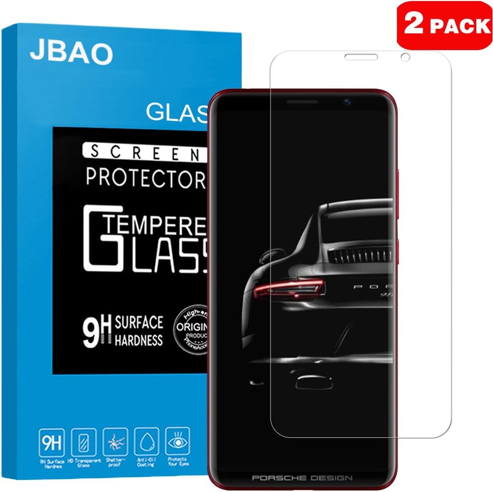 Jbao Direct Compatible with Huawei Porsche Design Mate RS Screen Protector, [HD-Clear] [Easy-Installation] [Bubble Free] [Anti-Fingerprint] Tempered Glass Film for Huawei Mate RS [2-Pack]