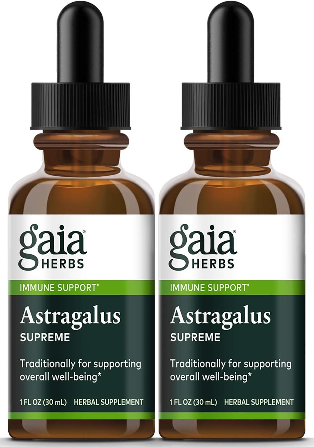 Gaia Herbs Astragalus Supreme, Liquid Herbal Extract, 1 Ounce (Pack of 2) - Deep Immune Support and Stress Resistance, with Antioxidants