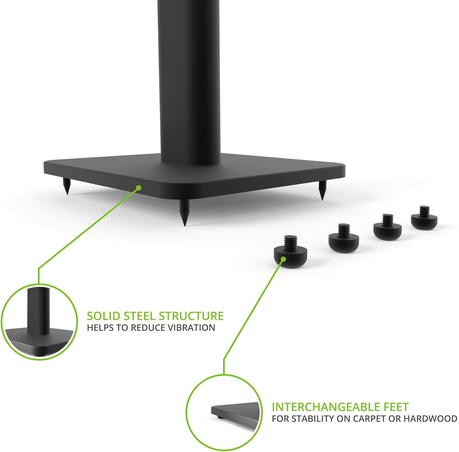 Kanto SP26PL Universal Speaker Floor Stands for Bookshelf Speakers, Black, 26 Inch - Image 5