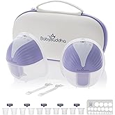 BabyBuddha Wearable Breastfeeding Pump, Double Hands Free Breast Pump with 30 Comfort Settings, 6oz+ Leak-Proof Cups, Strong Suction, 4 Modes, Rechargeable, Easy to Clean and Compact for Travel