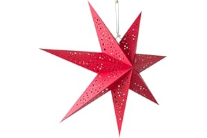 Yeekea Paper Star Lantern Hanging Star Lampshade Decoration for Weddings Christmas Holiday Birthday Party Celebration (Red)