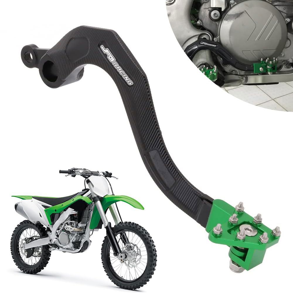 Photo 1 of AnXin Motorcycle Rear Brake Pedal Folding Foot Lever CNC for KX250F 2006-2018 KX 250 KX250 2019-2024 Dirt Bike Green