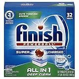 Finish All in 1 Powerball Fresh Scent, Automatic Dishwasher Detergent Tablets (3Pack (32 Count))