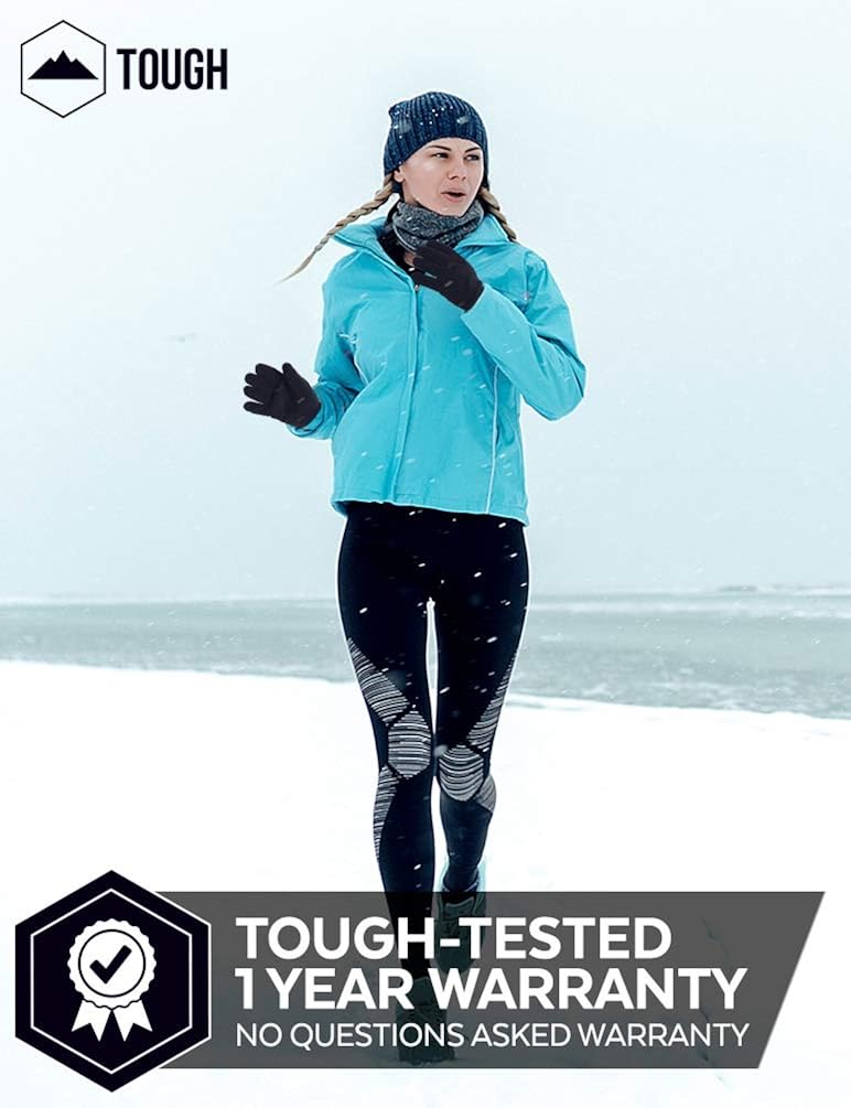 Winter Fleece Touchscreen Gloves for Men & Women - Warm & Soft Black Thermal Gloves for Cold Weather: Clothing