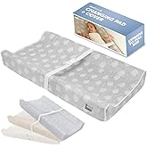 Jool Baby Serenity Soft Changing Pad + Washable Cover, Non-Slip - Fits Standard Changing Tables & Dressers (Cloud Pattern, Gr