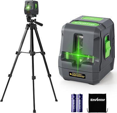 Enventor Green Laser Level with Tripod 25M/82ft Self Leveling 2 Lines