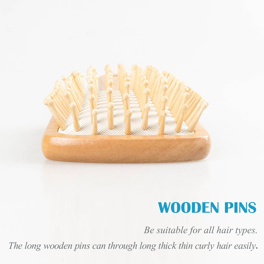 Hair Brush Natural Wooden Hairbrush Air Cushion Hair Comb Scalp Massage Keratin Care Detangling Comb for Thick Thin Fine Curly Straight Wet Dry or Damaged Hair