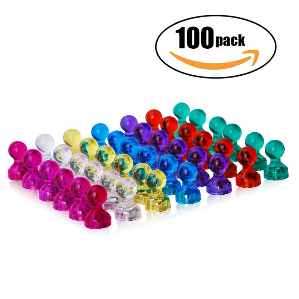 100pack Push Pin Ideal for Whiteboard, Refrigerator, Map and