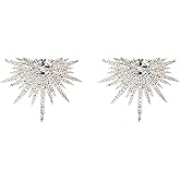 QzxEqz Vintage Rhinestone Statement Earrings Luxury Stars Drop Earrings Rhinestone Punk Earrings Boho Vintage Earrings for Women Jewelry