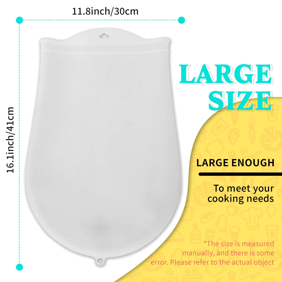 2PCS Extra Large Reusable Sous Vide Bags BPA Free Food Grade Silicone Bags for Sous Vide Cooking , Compatible with all immersion circulators, including Joule, Anova, Instant Pot Immersion Circulators and other Sous Vide Accessories(2 Pack Sous vide bags)