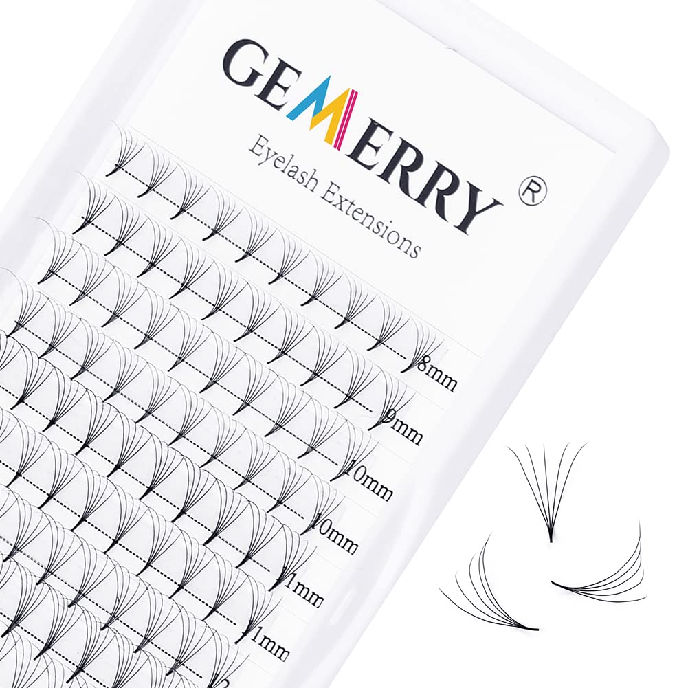 Pre Made Fan Eyelash Extensions 5D Fans 0.07mm D Curl 8-14mm Mix 5D Cluster Eyelash Extension Premade Fans Volume Russian Individual Lashes Cluster Gemerry Fan Lash Extensions(0.07-5D-D curl-Mix)