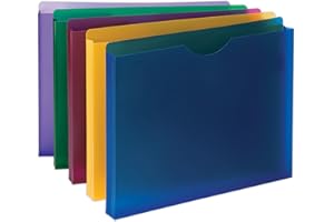 Smead Poly Expanding File Jacket, Straight-Cut Tab, 1” Expansion, Letter Size, Assorted Colors, 10 per Pack (89610)