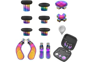 Easegmer Plating Elite Series 2 Kits - 13 in 1 Metal 6 Swap Thumbsticks Joysticks, 4 Trigger Paddles and 2 Dpads for Elite Series 2 & Xbox One Elite Controller Core (Chromatic)