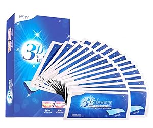 Teeth Whitening Strips, iFanze 56 PCS Bleaching Strip Professional 3D Professional Non-Slip Teeth Whitening Kit No Need for Powder or Gel