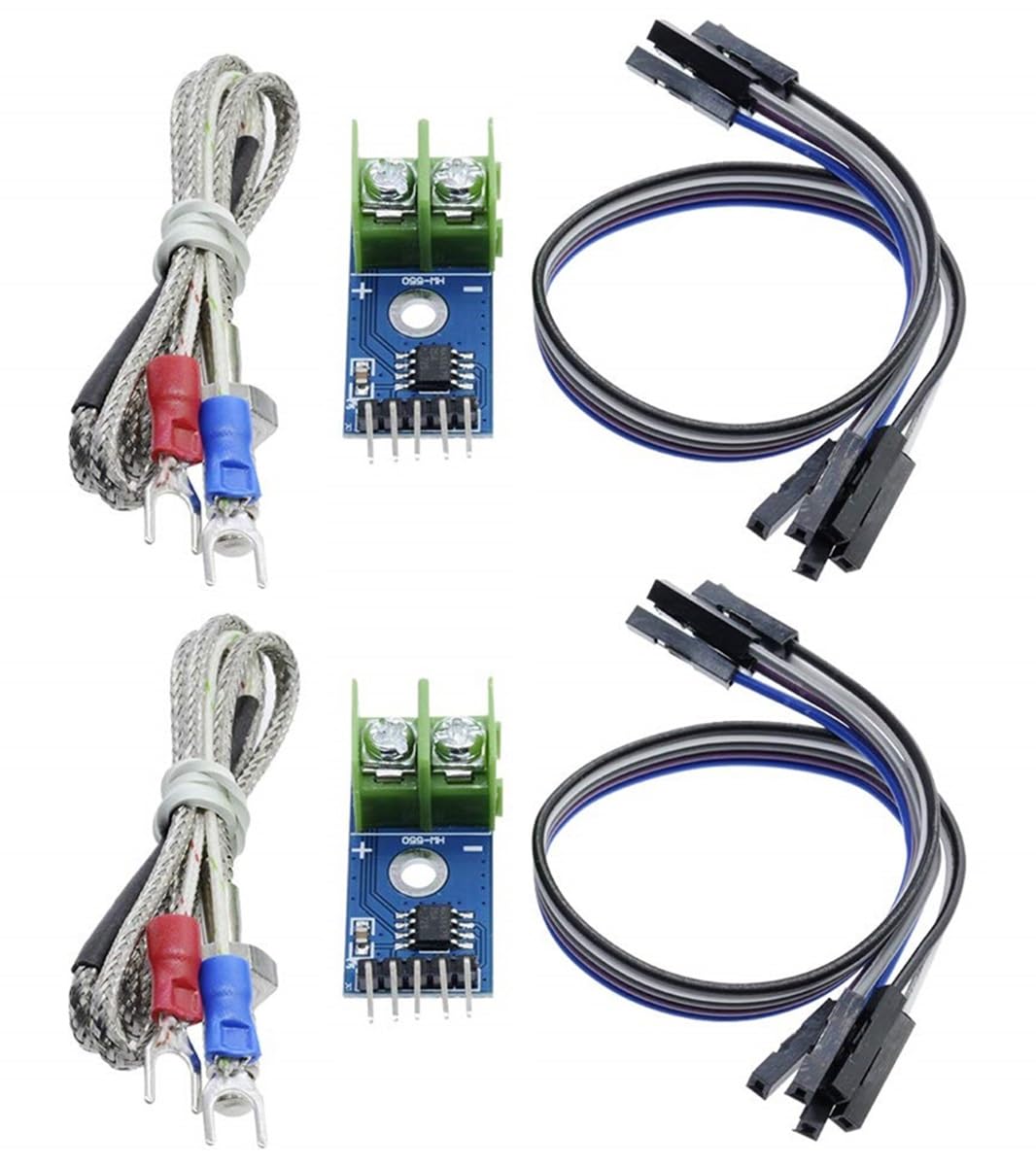 Photo 1 of Aideepen 2PCS MAX6675 Module+K Type Thermocouple Temperature Sensor Set M6 Screw with Free Cable DC3~5V