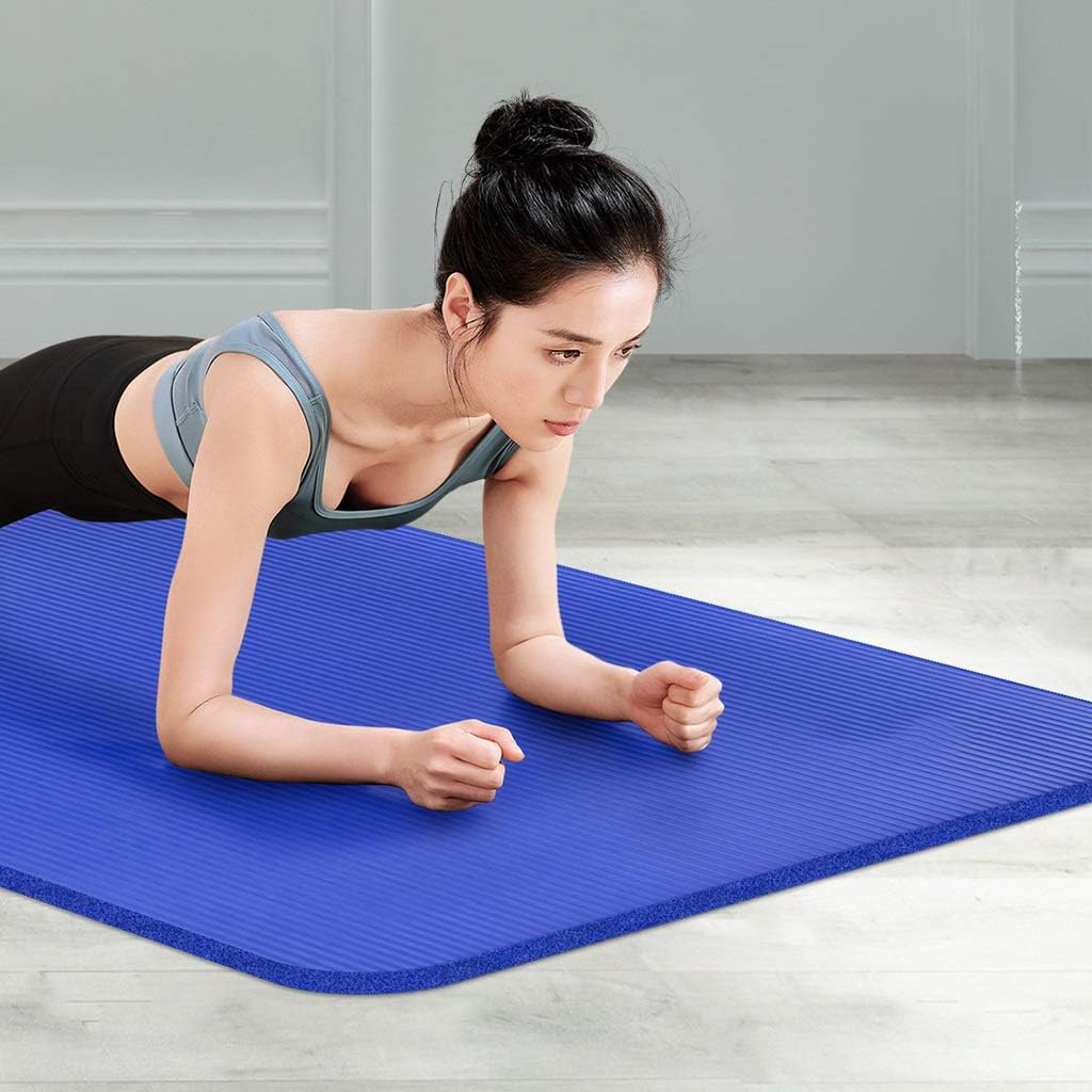 Yoga Mat Azul real ejercicio de Pilates Mats 185 * 80 * 1 cm