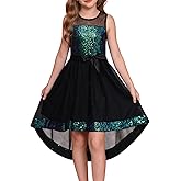 GRACE KARIN Girls Sequin Party Formal Dress Wedding Guest Sparkle Fancy Birthday Tulle High Low Prom Dresses 6-14 Years