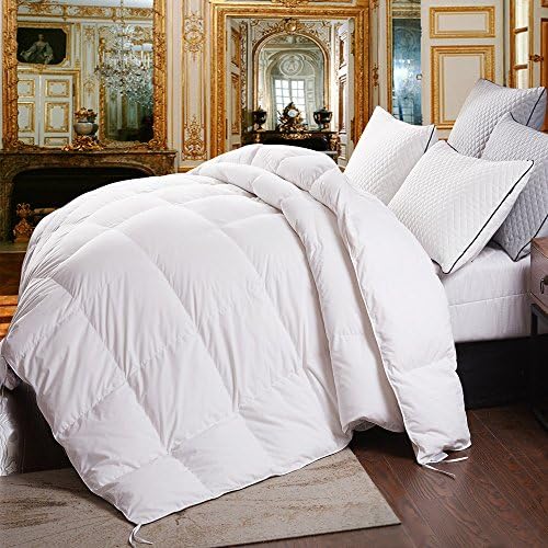 Topsleepy Goose Down and Feather Filling Cal King Size Comforter,100% Cotton Down Proof Cover,Natural Materials Filling ,White(California king size 106-by-90 inch)