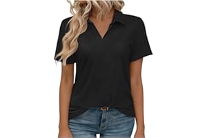 Women's Golf Shirts Short Sleeve Polos Collared Tennis T Shirt Dressy Casual V Neck Business Tunic Top Summer Tshirt