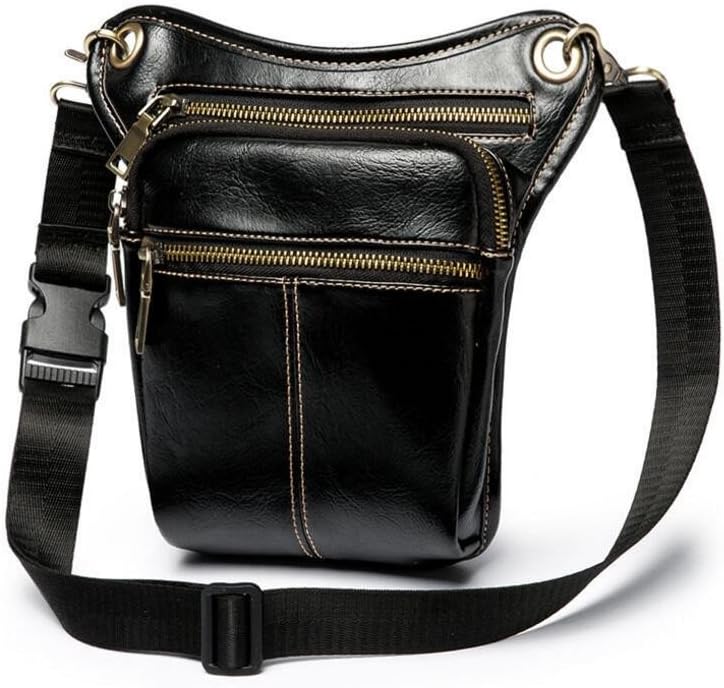 XibeiTrade Men Tactical Drop Leg Bag Pu Leather Waist Pack Shoulder Hip Bag