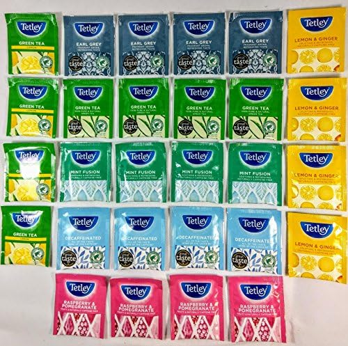 Tetley Indulgence Teabags Variety Pack. 7 Flavours 30 Enveloped Teabags in a Gift Bag. Taster Pack