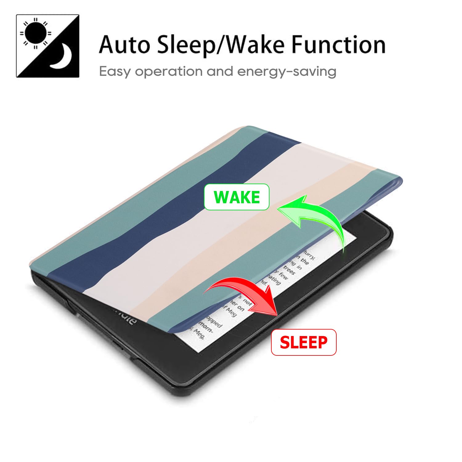SCSVPN Case for Kindle Paperwhite 10th Generation 2018 with Hand Strap - Auto Sleep/Wake, Slim PU Leather Smart Protective Cover ONLY Fit 6'' Kindle Paperwhite Case Model NO. PQ94WIF, Colorful Blue