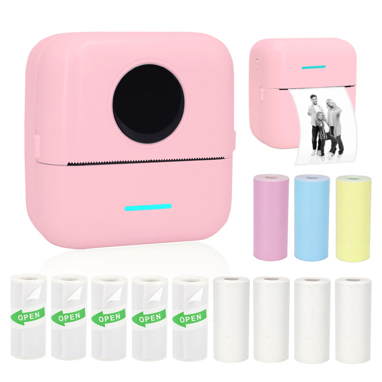 Mua Mini Portable Printer, Inkless Sticker Printer with 12 Rolls Paper ...