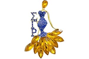 YOUNGSOME Greek letter sorority SIGMA GAMMA RHO society Shiny Rhinestone Girl Metal Brooch