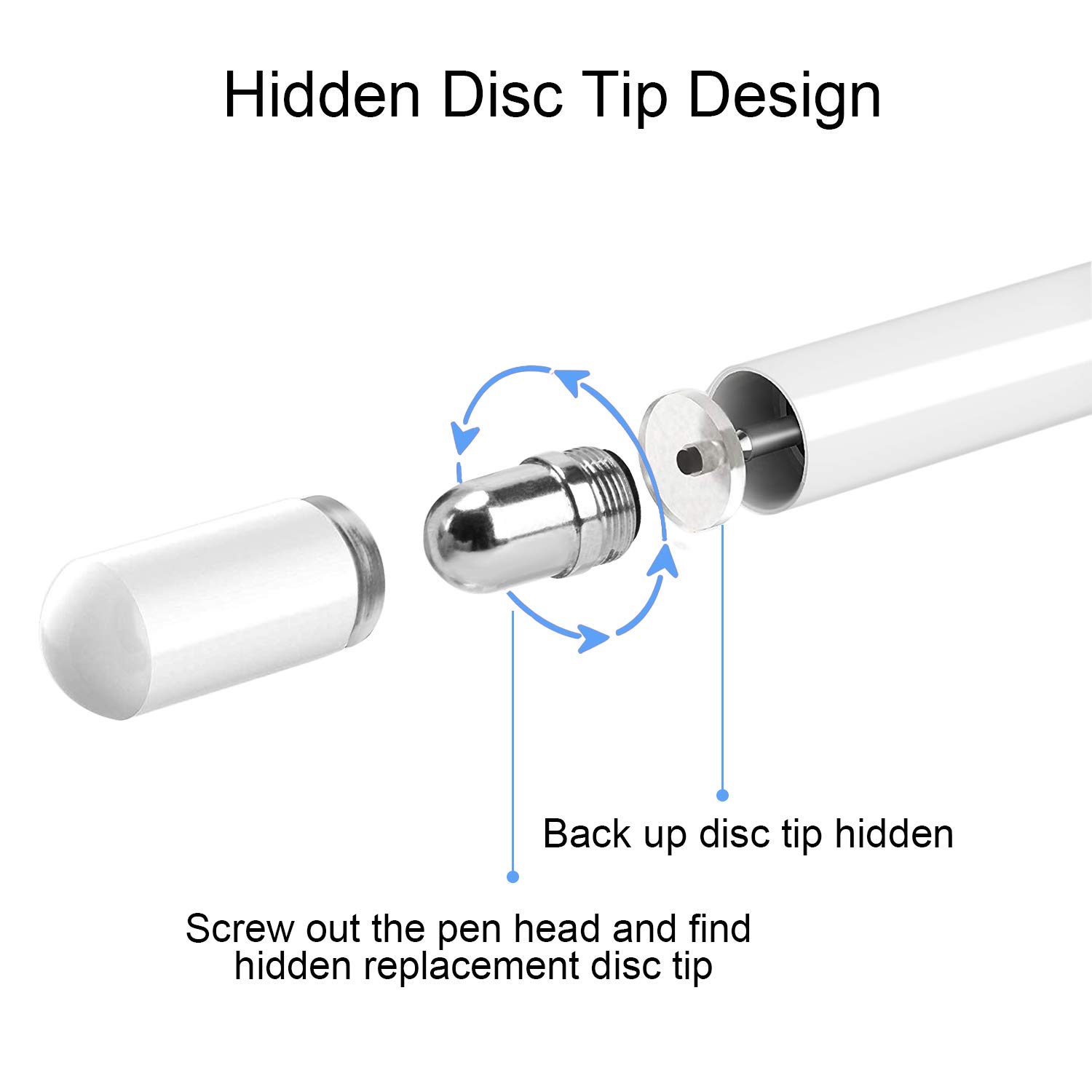 KIMZY Disc Stylus, Fine Point Touch Screen Digital Pen Compatible for iPad 7/ Pro/Air/Mini, iPhone 11 Pro Max/XS, Samsung Note, Pixel 2 and More Capacitive Smart Phones and Tablets