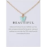 Colorful Acrylic Butterfly Pendant Necklace Bohemian Adjustable Retro Card Clavicle Chain Insect Animal Necklace for Women Friend Friendship Party Jewelry Gift