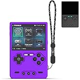 FIOPAZ Silicone Case for Trimui Brick Retro Handheld Game Console, Soft Skin Cover for Trimui Brick Accessories, Anti-Scratch Washable TrimuiBrick with Lanyard (Purple)