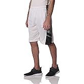 Southpole Mens Athletic Gym Basketball Mesh Shorts with Pockets, Inseam 12", Quick Dry, Breathable
