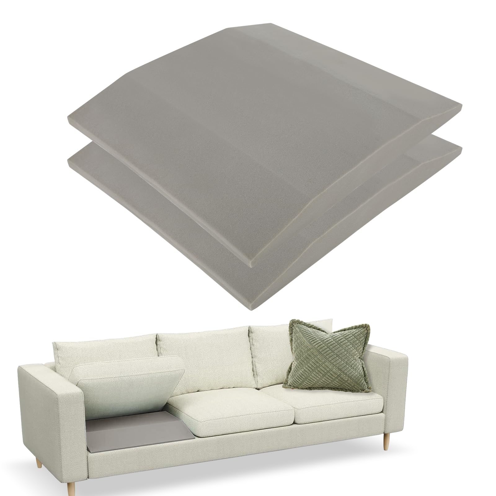 Sofa Cushion Support for Sagging Seat, Sagging Sofas Support 50cm x 50cm, Sofa Support Boards Are Made of High-Density Foam, Square, Enhanced Comfort, Sag Repair (2PCS)