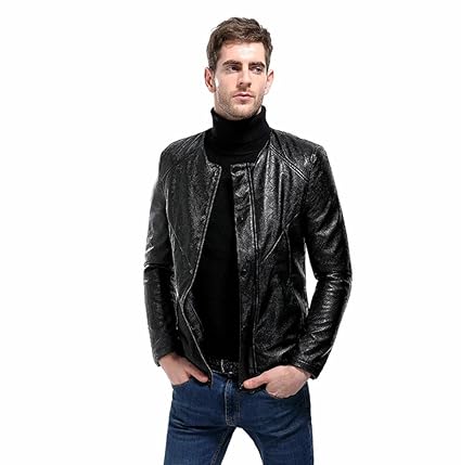 VENMO Herren Steppmantel Warm Vintage Air Force jacken Faux Lederjacken Kunstlederjacke Dick Bomber Stil Mäntel Coats Parka K