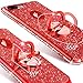 iPhone 7 Plus Case, iPhone 8 Plus Case, Glitter Cute Phone Case Girls with Kickstand, Bling Diamond Rhinestone Bumper Ring Stand Thin Soft Protective iPhone 7 Plus/ 8 Plus Case for Girl Women - Red
