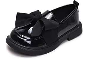 YOUNIFIZ Toddler Girl’s Dress Shoes Comfort Bowtie Princess Oxford Style School Uniform Shoes Loafer Flats