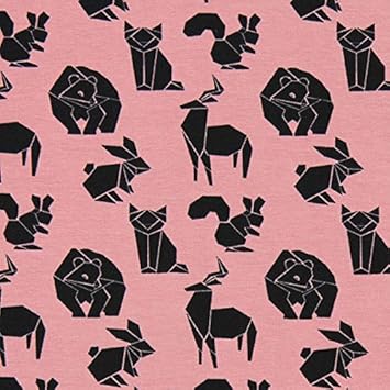 Jersey Origami Tiere Altrosa Meterware Ab 05 M Zum